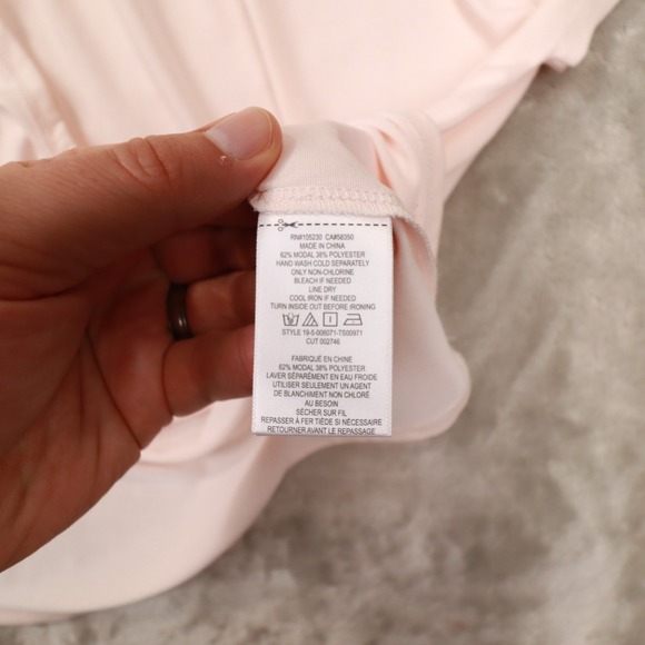 Joie‎ Pink Pullover Dolman Short Sleeve Smocked High Neck Top Women's Size Small - Picture 6 of 6